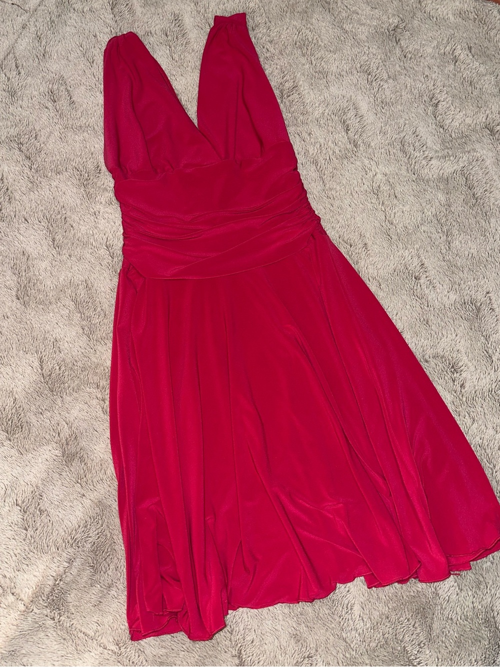 Ariella Deep V Ruched Waist Dress